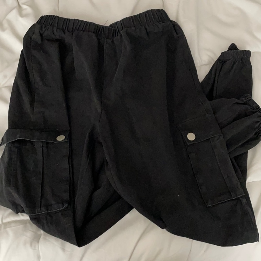 Distressed cargo joggers.